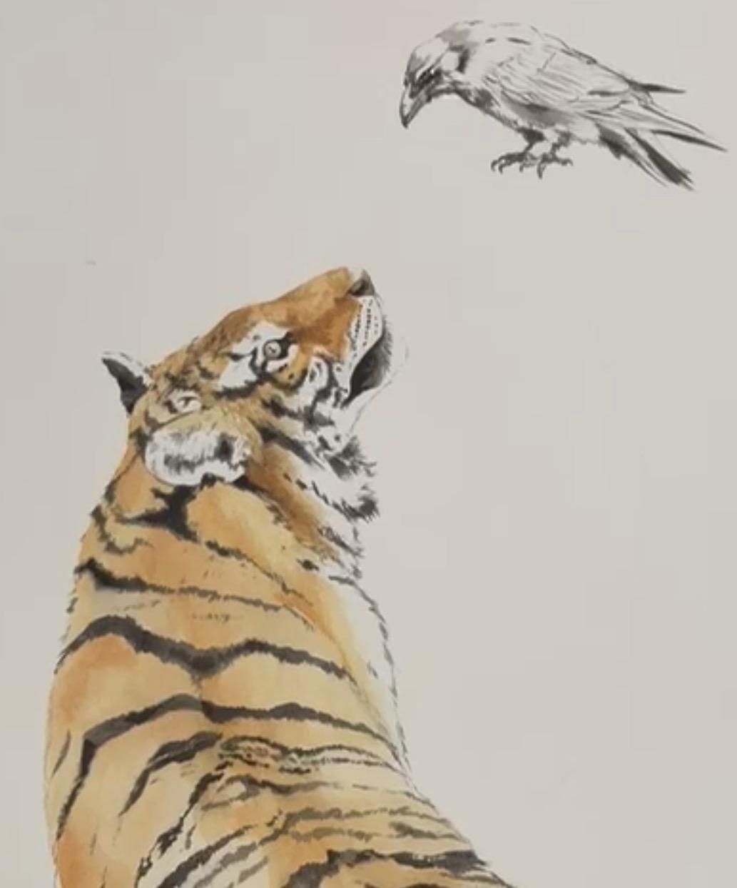 Majestic Tiger Portrait — Original oil painting by Sakina Ghulam, available for $495